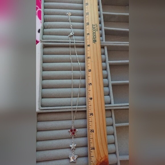 Swarovski Holy Night Red Clear Star Crystal 16-in Rhodium Pendant Necklace - Picture 6 of 7